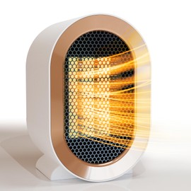 Swocky Indoor Electric Portable Space Heater, 1200W Personal Desk Heater, Fast Quiet Heating Ceramic with Thermostat for Small Room,Bedroom and Office Use (White)