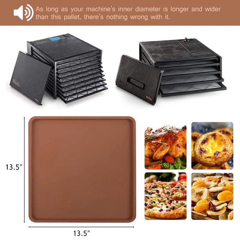 6 Pcs Silicone Dehydrator Sheets with Edge for 14" x