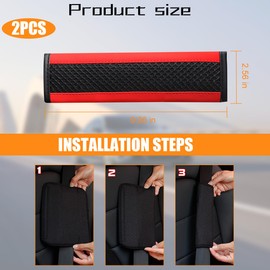 TNAIYH Car Seat Belt Cover, 2PCS Breathable Soft Mesh Vehicle Seatbelt Strap Shoulder Cushion, Comfortable Automotive Interior Neck Protection Harness Pad Mat, Universal for Truck SUV Sedan (Red)