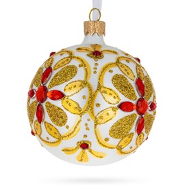 BestPysanky Bejeweled Star Glass Ball Christmas Ornament