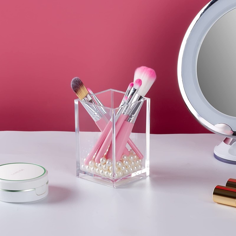 Clear Acrylic Pen Holder, Makeup Brush Holders, Pencil Holder for