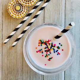 Stripe Paper Straws - Black White - 7.75 Inches - Pack of 50 - Outside the Box Papers Brand