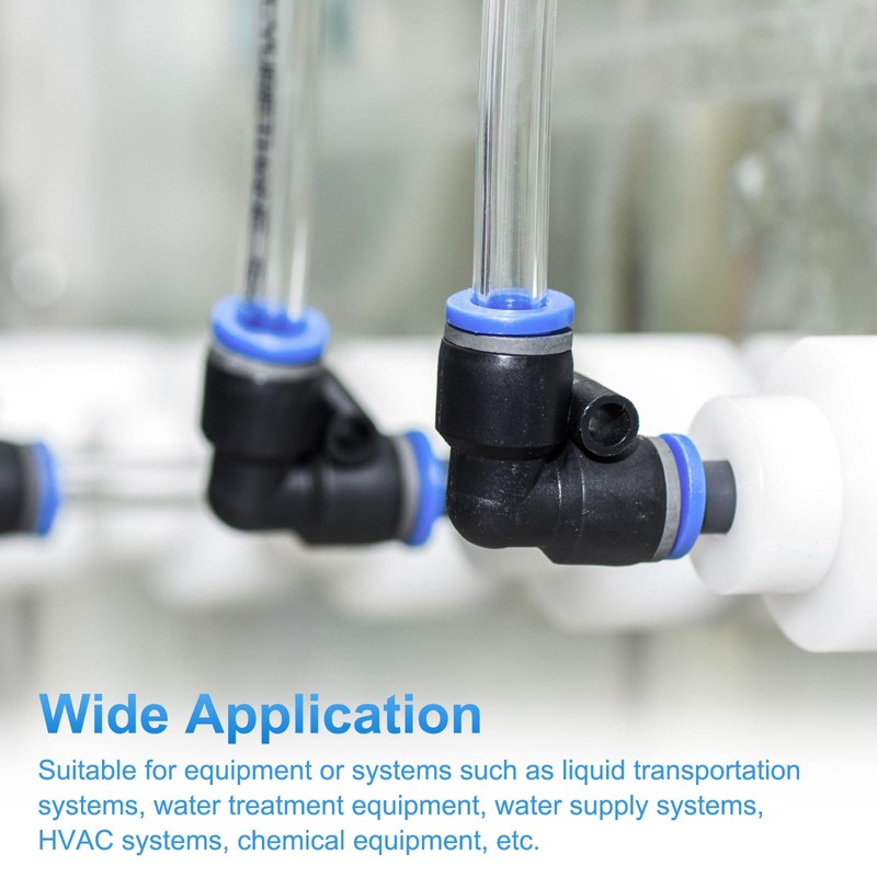 sourcing map Push to Connect Fittings Male Elbow 1/4Inch Tube