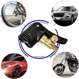 Black Presta Valve Adapter Dual Head Bike Track Pump Tyre Air Pump Connector Head Tires and Tube Valve Accessories