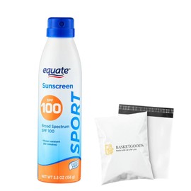 Equate Sunscreen SPF 100- Sport Broad Spectrum Spray (pack of 1), Set By Basket Goods