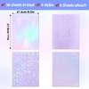 Cosrk 36 Sheets Holographic Sticker Paper, Transparent Holographic Vinyl Laminate