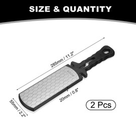 sourcing map 400/1000 Grit Handheld Diamond Sharpening Stone Double-Sided Whetstone 5-in-1 Sharpener Tool with Ceramic and Tungsten Steel Scissor Slot for Kitchen, Black White, 2pcs