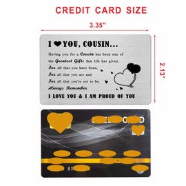 Richesele Cousin Gifts for Women Men - I Love You Cousin Card for Cousin - Sentimental Cousin Gifts for Cousin Mothers Day