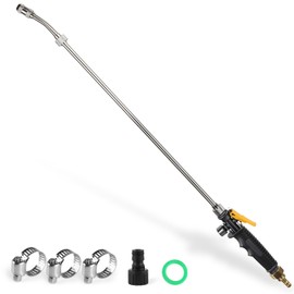 Tesony 29 Inch Sprayer Wand Replacement, Universal Pump Sprayer with 3/8" Brass Barb, Stainless Steel Adjustable Garden Spray Wand for Tank Sprayer with Shut Off Valve, Quick Connector, Hose Clamps