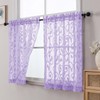 WelvetBLK Sheer Lavender Kitchen Curtains Tier 24 Inch Length 2