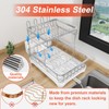 HOMEAILIE Dish Drying Rack for Kitchen Counter,2-Tier 304 Stainless Steel