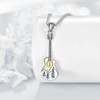 URONE Guitar Necklace 925 Sterling Silver Mountain Guitar Pendant Music