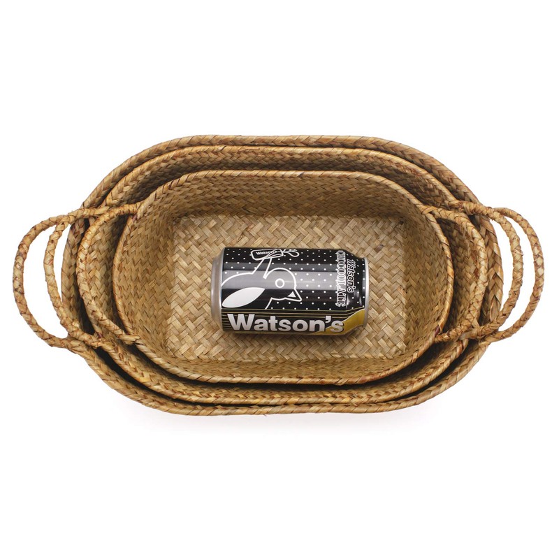 Seagrass Woven Baskets for Storage Natural Shelf Basket with Handle