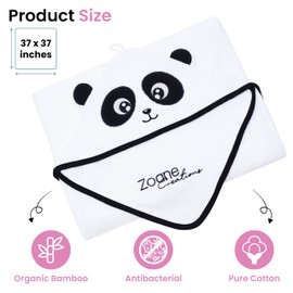 Zoane Creations Hooded Baby Towels for Newborn – Ultra-Soft,Highly Absorbent, 500 GSM, 37 x 37 cm Perfect Cotton Baby Bath Towels Hooded for Newborns and Toddlers