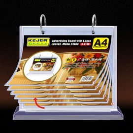 SUPERTOOL Menu Holder Display Menu Stand Leaflet Promotion Display A5 Horizontal Version Flip Multi-Pages Transparent Table Counter Sign Display Stands (1Pcs)