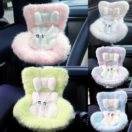 Doll Car Seat, Air Vent Clip and Desktop Stand for10-17cm Dolls,Cute and Functional Car Ornament for Blind Box Doll Collectors(Pink)