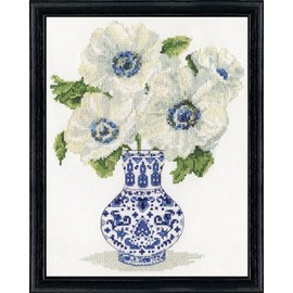 Design Works Crafts Inc. White Anemones Counted Cross Stitch Kit, Multi