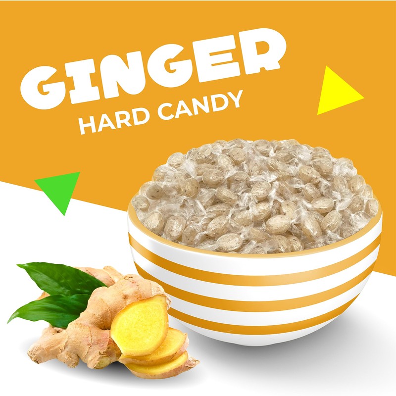Ginger Hard Candy, Old-Fashioned Individually Wrapped Delight (1 Pound Bag