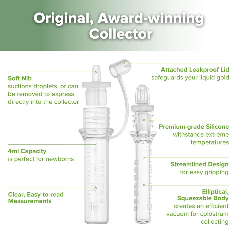 haakaa Colostrum Collector Kit Breast Milk Collector with Cotton Cloth