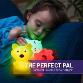 Lumipets, Night Light Kids, Kids Lamp, Kids Night Light, Baby Night Light, Toddler Night Light, Cute Night Light, Fox Night Light for Girls, Nightlight for Kids Room, Rechargeable Battery