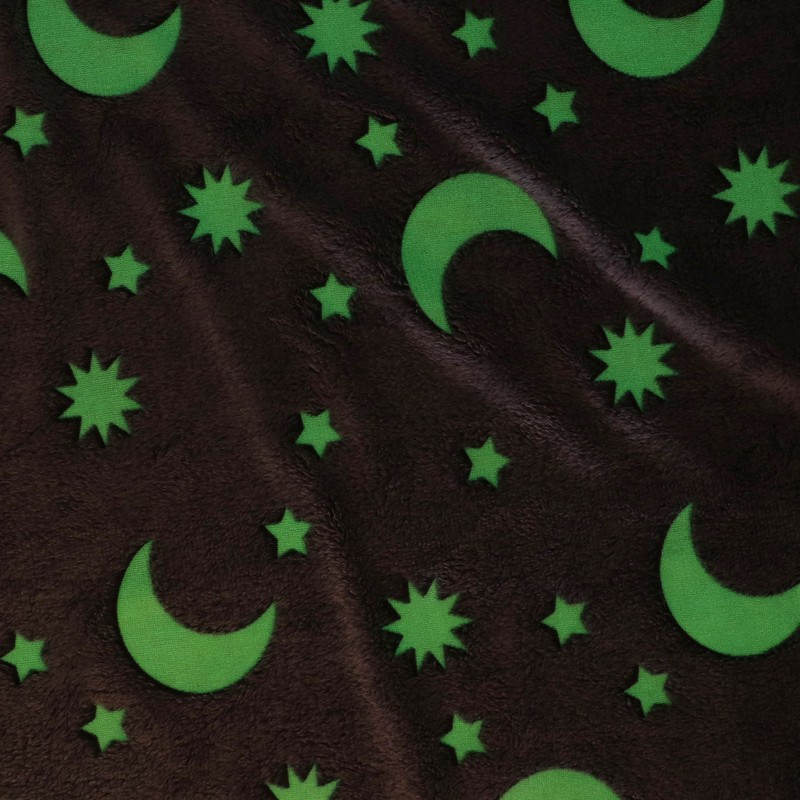 1.5x2m Luminous Blanket Double Side Flannel Star Moon Design Soft