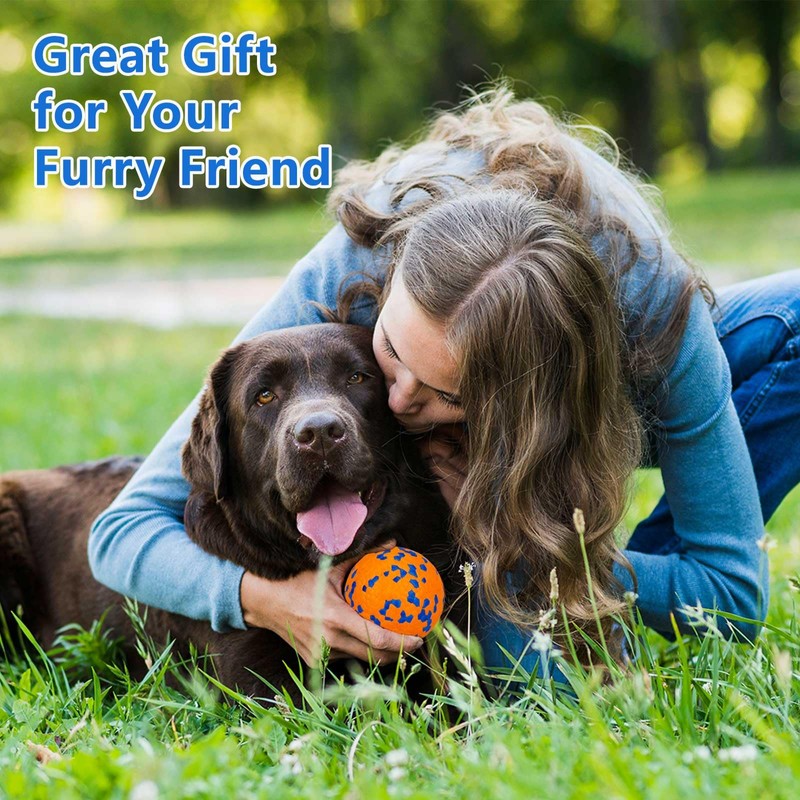 POUPUA Dog Tennis Balls for Aggressive Chewers, Indestructible Dog Balls