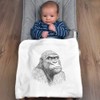 Azeeda 'Gorilla Portrait' Cotton Baby Blanket/Shawl (BY00039896)