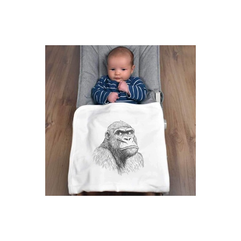 Azeeda 'Gorilla Portrait' Cotton Baby Blanket/Shawl (BY00039896)
