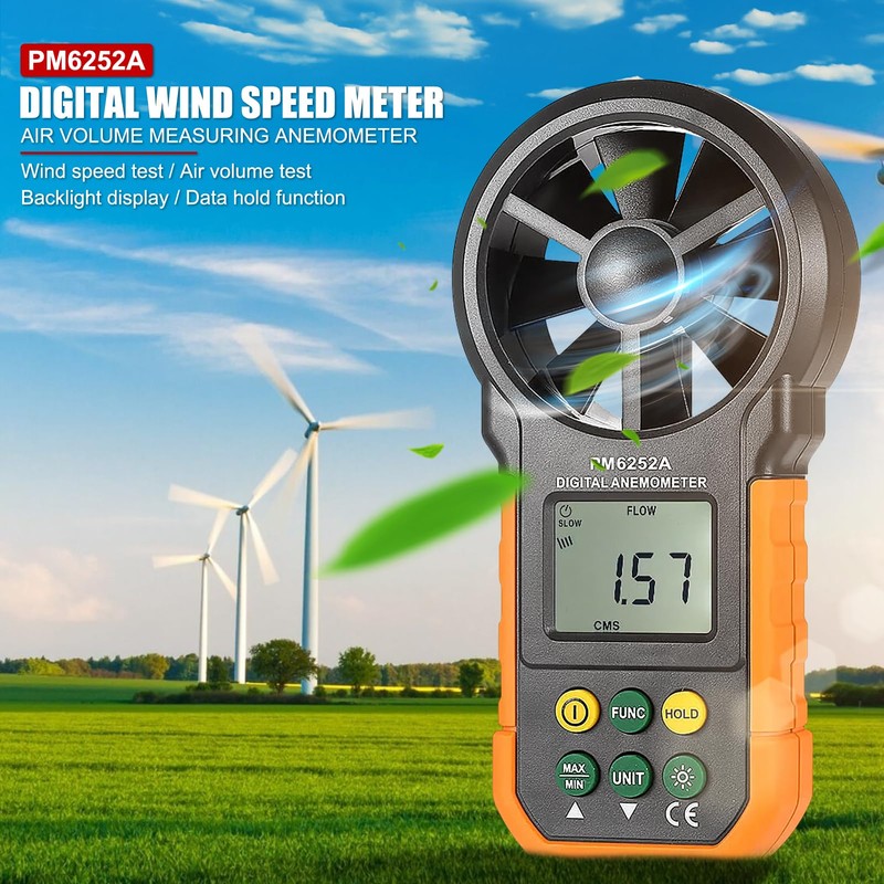EVTSCAN Digital Wind Speed Meter Air Flow Meter Anemometer