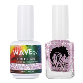 WAVEGEL Soak-Off Gel & Nail Lacquer Matching Duo Set - Simplicity Collection - #P205 Clementine'S Kiss I 0.5 Oz