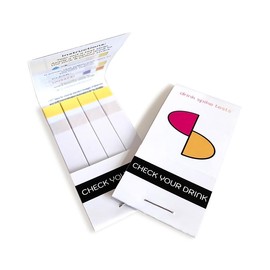 Check Your Drink Spiked drink test strips, convenient Matchbook style packaging.  Pack of 8 test strips drink testing. Drink test strips Kit