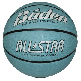 Baden Women's Light All Star Deluxe Rubber Basketball, Indoor and Outdoor Ball, Blue and White, Size 6