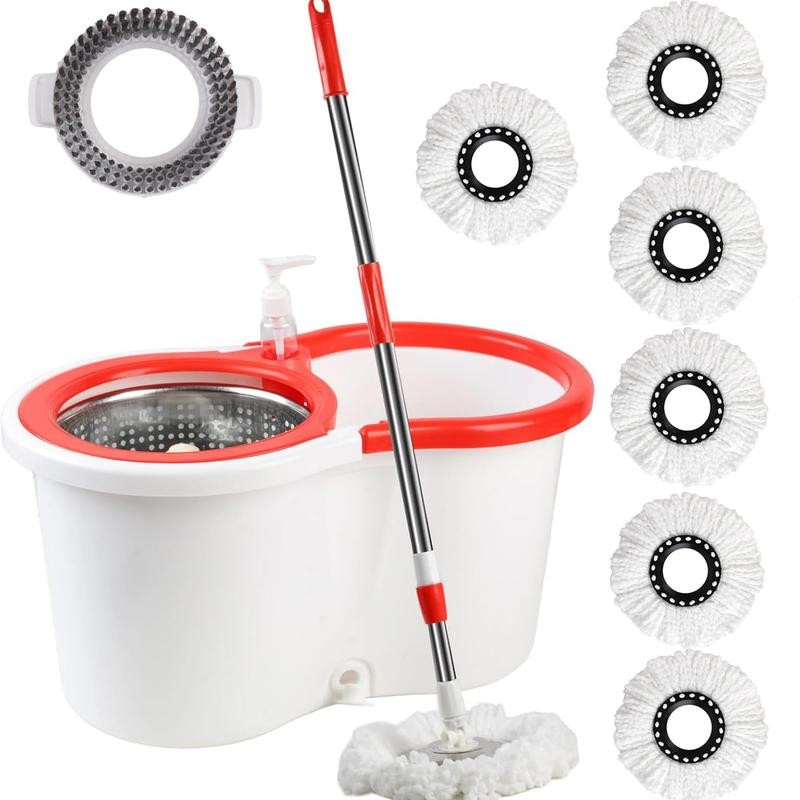 Colorful 360° Spin Mop and Bucket Set with 3 Microfiber