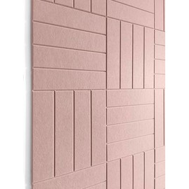 Large Cork Board Alternative - 12-Pack Felt Wall Tiles with Safe Removable Adhesive Tabs, Cork Wall Tiles Bulletin Board Home Office Essentials - Pink