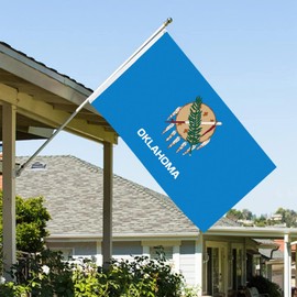 Oklahoma State Flag 3x5 Double Sided OK Flags Outdoor Heavy Duty 3 Ply Polyester Material with 2 Metal Grommets 4 Rows of Stitching