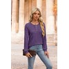 XIEERDUO Womens Long Sleeve Tops Womens Purple Winter Sweater Tunic