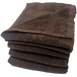 13x13 | Premium Washcloth Set | Absorbent, Ring Spun, Washcloths, Hand towels for Bathroom, 100% Cotton, Face Towels, fingertip towels, Soft, For Daily Use (Pack of 4) (Dark Brown, 13x13)