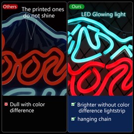 JFLLamp Crs LIGHT Neon Signs for Wall Decor Neon Lights for Bedroom Led Signs Suitable for Man Cave Bar Pub Restaurant Christmas Birthday Party Gift Led Art Wall Decorative Crs Light Bar Sign, 5V Usb Power, 17*11 Inch(Azure+red+white）