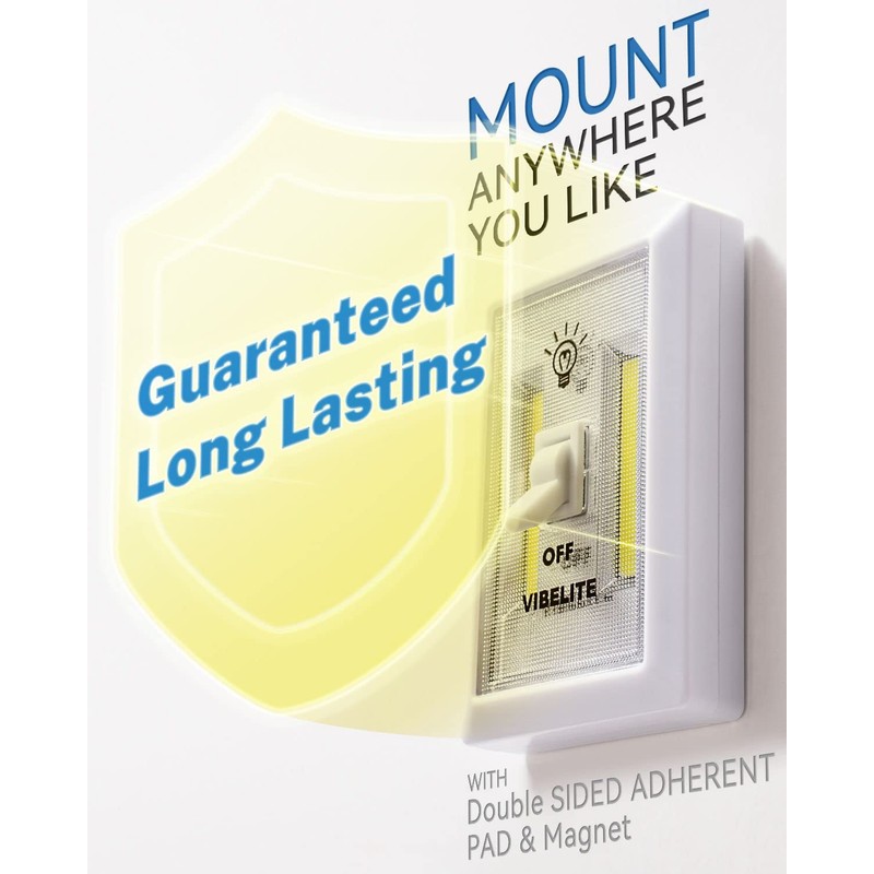 VIBELITE Closet Light, Battery Operated Switch Light, Tap Light, Touch,