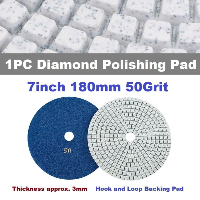 MiJunHD Diamond Polishing Pad, 7 inch 180 mm 50 Grit