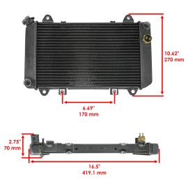 Caltric Rear Radiator W/Sensor for Kawasaki KAF950 Mule 3010 Diesel 4X4 2003-2007
