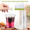 KISEER 60 Pack 16 oz Clear Plastic Cups Disposable Iced