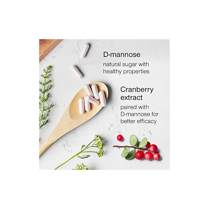 D-Mannose with Cranberry Capsules - 1000mg D Mannose & Cranberry