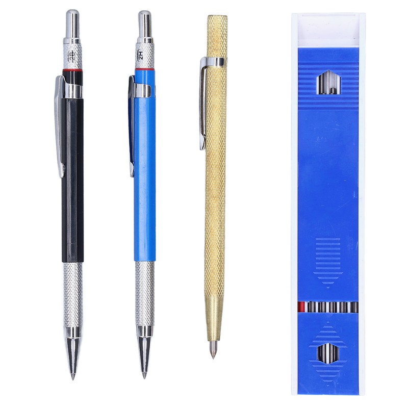 Carpenter Pencil Mechanical 2.0mm Marking Scriber Tool with Refills for