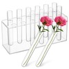 Happyyami 12 Pcs Acrylic Floral Tubes with Rack, Transparent Flower