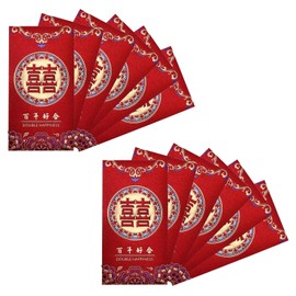 12 Pcs Wedding Red Envelopes Traditional Chinese Fancy Pocket Cash Gift Hong Bao Lucky Money Red Packets for Wedding Newlyweds Bride Groom