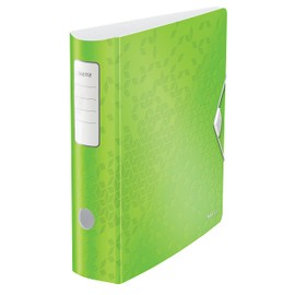 Leitz 180° Active WOW Quality Folder, A4, Wide, Rounded Spine, 8.2 cm Wide, Rubber Band Fastener, Lightweight Polyfoam, Plastic Folder, WOW Series, Green, 11060054