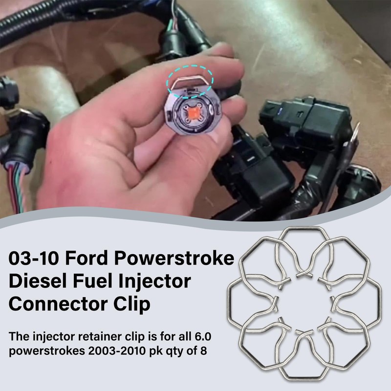 8 PCS Fuel Injector Connector Clips for Ford 6.0L Powerstroke