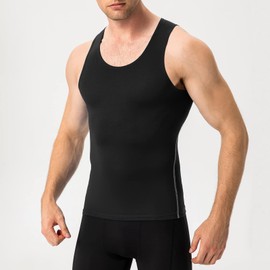 SPVISE Black Compression Tank Top Men Cool Dry Athletic Compression Sleeveless Tank Top Running Basketball Workout Base Layer