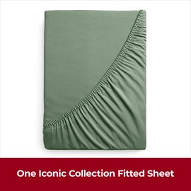 Mellanni King Size Fitted Sheets - All Around Elastic - 40 Cm Extra Deep - Soft Brushed Microfiber, Shrinkage & Fade Resistant - (150x200 cm, Sage)